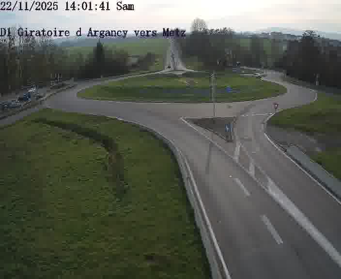 Webcam installée le long de D1 (France) à Argancy, pointée vers Metz, utile pour suivre précisément les conditions de trafic.