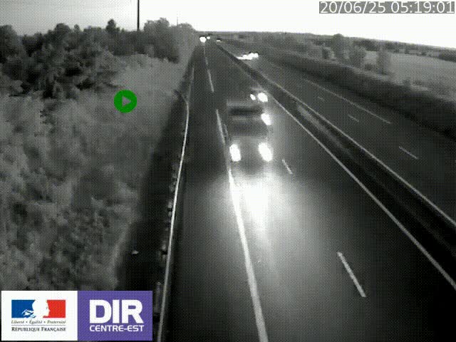 Webcam sur le contournement de Valence, sur la Nationale 7, à la jonction avec la N532, caméra orientée vers Grenoble