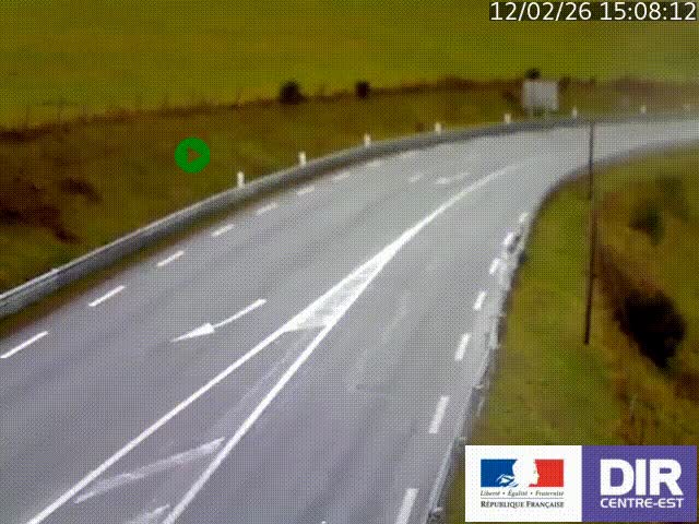 Webcam sur le col Pin Bouchain, vue orientée vers Roanne, en provenance de Lyon sur la nationale 7 (N7)