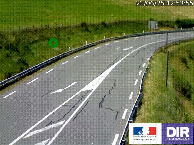 Webcam sur le col Pin Bouchain, vue orientée vers Roanne, en provenance de Lyon sur la nationale 7 (N7)