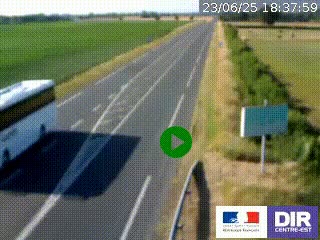 Webcam routière sur la RN7 à hauteur de Toulon-sur-Allier, entre Moulins et Vichy