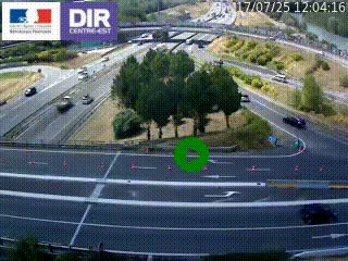 Webcam traffic à Grenoble-sud sur l'autoroute A480. Vue orientée vers l'entrée et la sortie de Grenoble