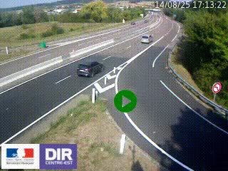 Webcam routière sur la RN6 à Auxerre, à hauteur de la sortie Monéteau, en direction de l'A6 (Gurgy)
