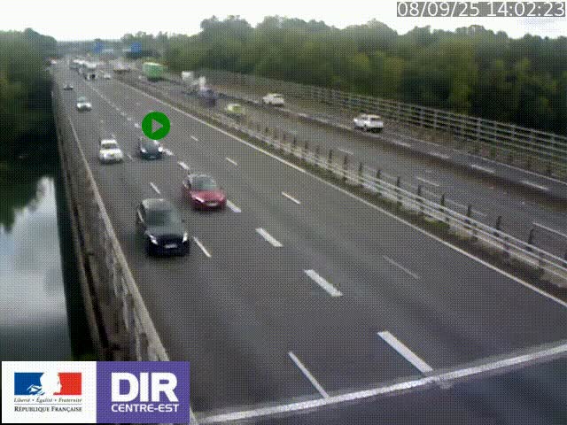Caméra trafic à la jonction entre l'A46 (Rocade-est de Lyon) et l'A42 à hauteur de Vault-en-Velin en direction de Marseille