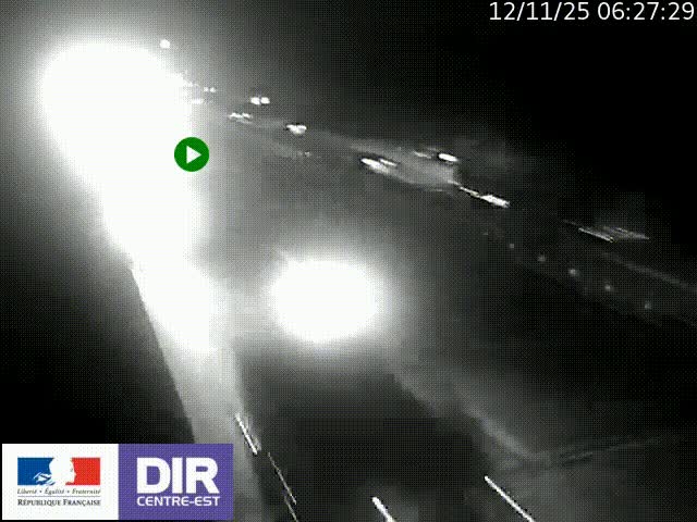 Caméra trafic à la jonction entre l'A46 (Rocade-est de Lyon) et l'A42 à hauteur de Vault-en-Velin en direction de Marseille