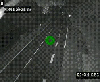 Webcam routière à hauteur de Bois-Guillaume en périphérie de Rouen. Vue orientée vers Rouen