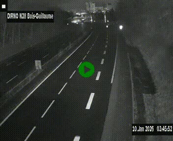 Webcam routière à hauteur de Bois-Guillaume en périphérie de Rouen. Vue orientée vers Rouen