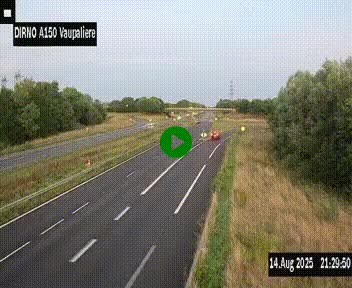 Webcam autoroute A150 à hauteur de La Vaupalière en périphérie de Rouen. Vue orientée vers Rouen