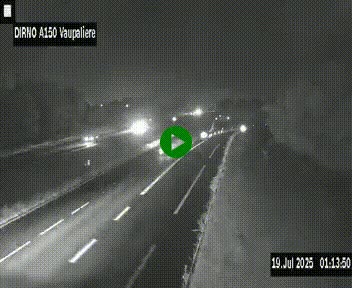 Webcam autoroute A150 à hauteur de La Vaupalière en périphérie de Rouen. Vue orientée vers Rouen