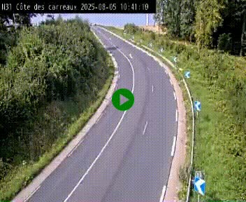 Webcam en haut de la Côte des Carreaux sur la N31 à Avesnes-en-Bray. Vue orientée vers Rouen