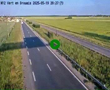 Webcam à hauteur de Vert-en-Drouais sur la N12, en périphérie de Dreux. Vue orientée vers Alençon