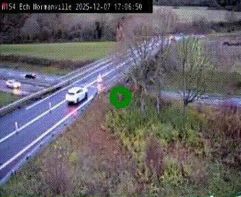 Webcam à hauteur du Leclerc Normanville sur la N154. Vue orientée vers Rouen