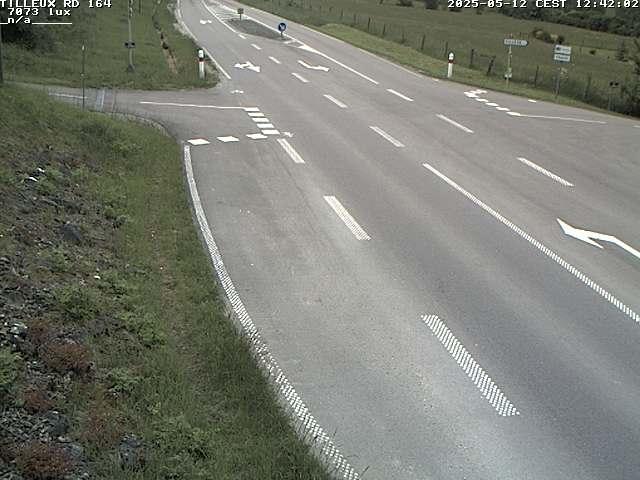 Webcam sur la RD164 à Tilleux. Vue orientée vers Neufchâteau