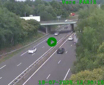 Caméra routière sur l'autoroute A20 au nord de Limoges, à la jonction avec la N520. Vue orientée vers Paris