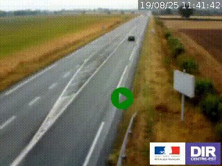 Webcam routière sur la RN7 à hauteur de Toulon-sur-Allier, entre Moulins et Vichy
