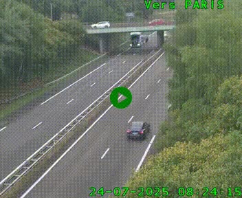 Caméra routière sur l'autoroute A20 au nord de Limoges, à la jonction avec la N520. Vue orientée vers Paris