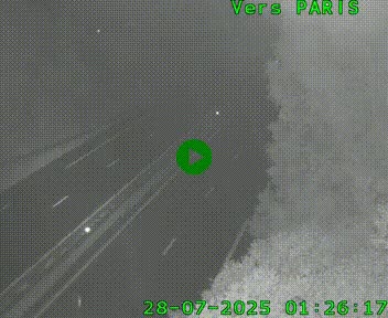 Caméra routière sur l'autoroute A20 au nord de Limoges, à la jonction avec la N520. Vue orientée vers Paris