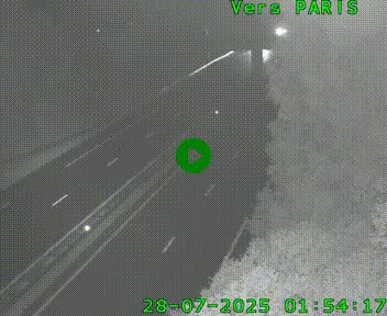 Caméra routière sur l'autoroute A20 au nord de Limoges, à la jonction avec la N520. Vue orientée vers Paris