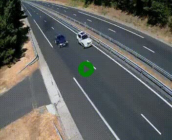 Caméra autoroute A75 à hauteur du col des Issartets en direction de Montpellier