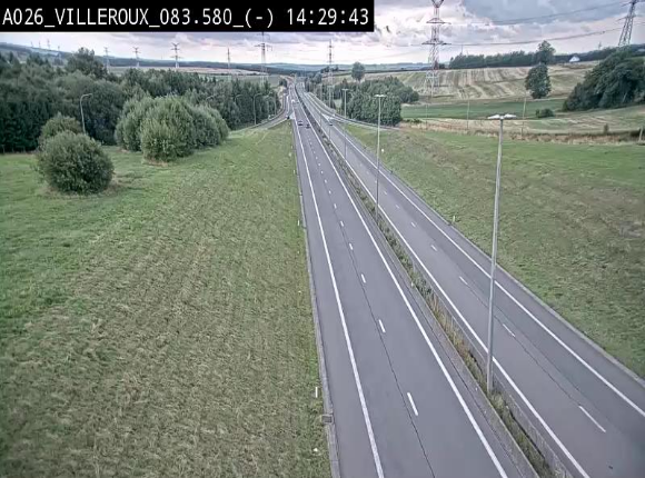 Webcam autoroute A26/E25 à hauteur de Vaux-sur-Sûre, à la jonction avec la N85 en direction de Liège - BK 83.6