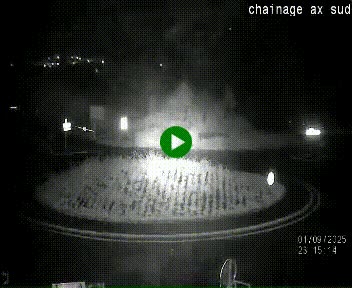 Webcam au nord d'Ax-les-Thermes au niveau de l'aire de chaînage de la N20. Vue orientée vers les Pyrénées, en direction de Pas de la Case