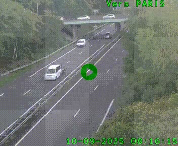 Caméra routière sur l'autoroute A20 au nord de Limoges, à la jonction avec la N520. Vue orientée vers Paris