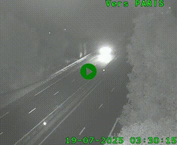 Caméra routière sur l'autoroute A20 au nord de Limoges, à la jonction avec la N520. Vue orientée vers Paris