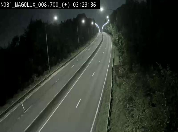 Webcam sur la N81 (E411) à hauteur de la jonction avec la N883. Vue orientée vers Longwy