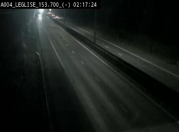 Webcam autoroute A4 (E411-E25) à Léglise, avant la jonction avec la N40. Vue orientée vers Bruxelles