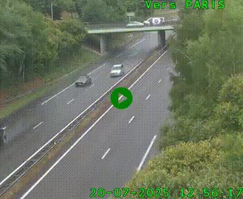 Caméra routière sur l'autoroute A20 au nord de Limoges, à la jonction avec la N520. Vue orientée vers Paris