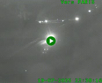Caméra routière sur l'autoroute A20 au nord de Limoges, à la jonction avec la N520. Vue orientée vers Paris