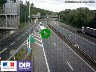 Caméra autoroute sur A6 - Valvert, près de Lyon, en direction de Paris, à hauteur de la sortie 36 Porte du Valvert