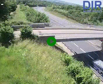 Webcam sur A84 à hauteur de Pont-Farcy, au niveau du pont autoroutier sur la Vire, au sud de Saint-Lô