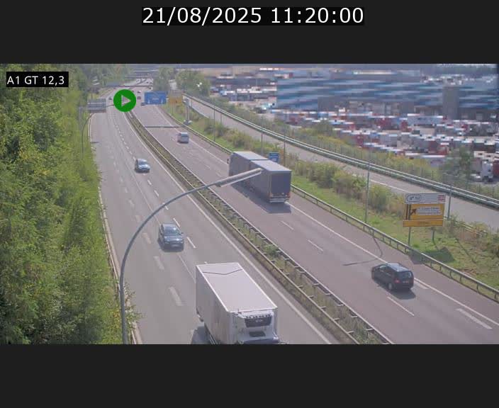Traffic live webcam Luxembourg Senningerberg - A1 direction Allemagne - BK 12.3