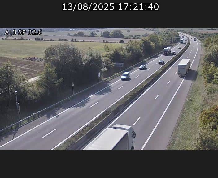 Webcam info trafic A13 à hauteur de Mondorf-les-bains. Vue orientée vers Altwies