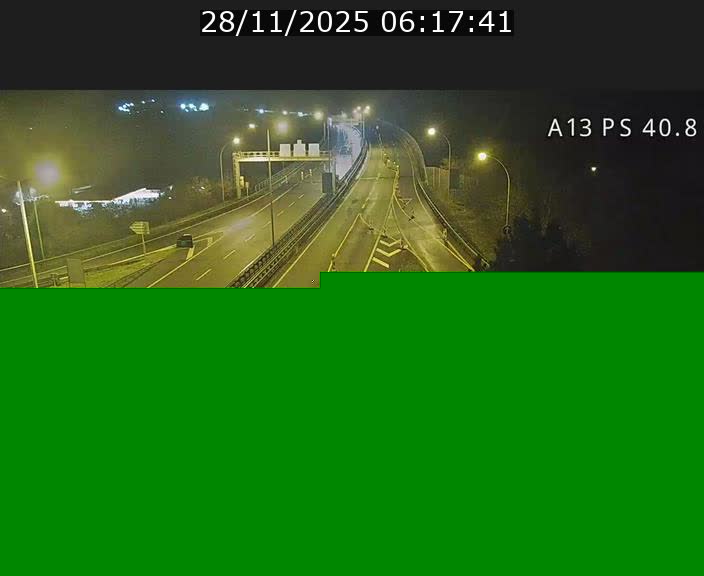 Webcam autoroute A13 à la sortie est du tunnel Markusbierg à Schengen. Vue sur le pont de la Moselle, vers l'Allemagne