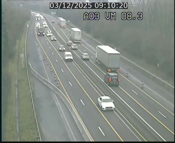 Traffic live webcam Luxembourg Bettembourg - A3 - BK 8.3 - direction France