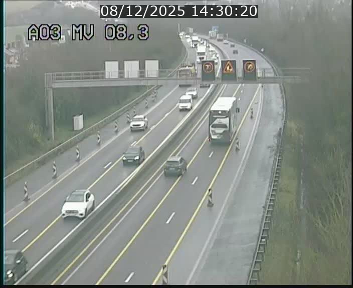 Webcam Autoroute après la Croix de Bettembourg en direction de Luxembourg sur l'A3