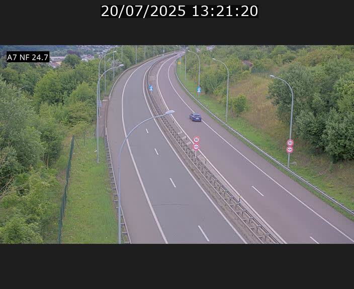 Caméra trafic Luxembourg - A7, Schieren direction Mersch