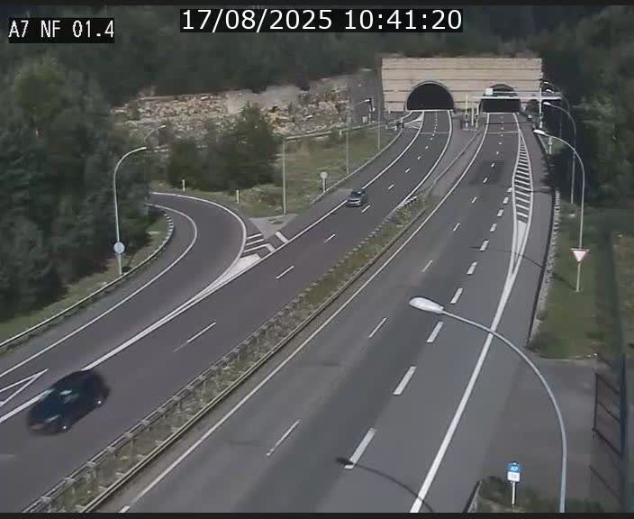 Caméra autoroute Luxembourg A7 - Echangeur Waldhaff - direction Tunnel Stafelter