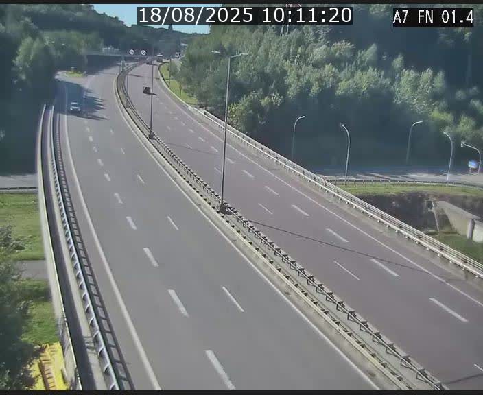 Caméra autoroute Luxembourg A7 - Tunnel Stafelter - direction Echangeur Grünewald
