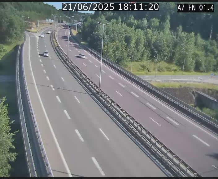 Caméra autoroute Luxembourg A7 - Tunnel Stafelter - direction Echangeur Grünewald