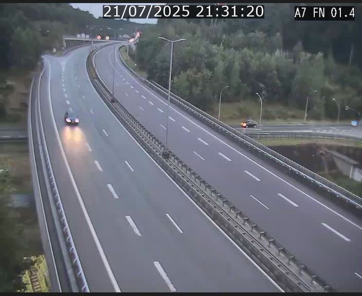 Caméra autoroute Luxembourg A7 - Tunnel Stafelter - direction Echangeur Grünewald