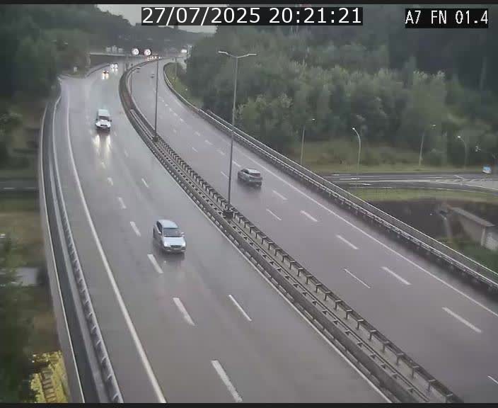 Caméra autoroute Luxembourg A7 - Tunnel Stafelter - direction Echangeur Grünewald