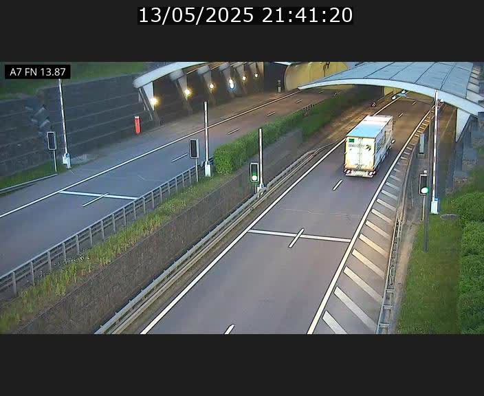 Caméra trafic Luxembourg - A7, Tunnel Gousselerbierg, entrée nord, direction Lorentzweiler