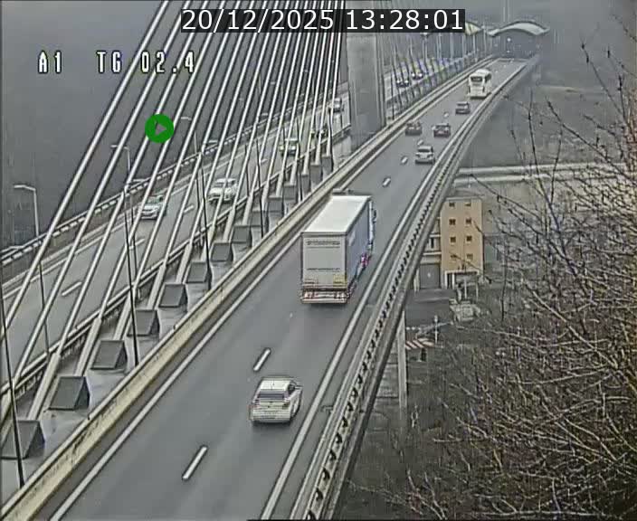 Traffic live webcam Luxembourg Sandweiler - A1 direction Luxembourg-ville - BK 2.4
