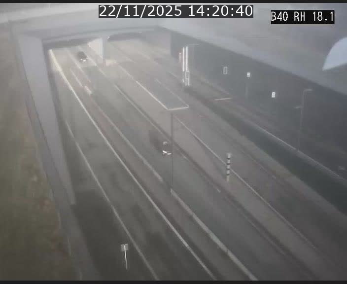 Webcam sur la route de contournement d'Esch-Belval avant le tunnel Central Gate au niveau de la porte de France et du radar fixe
