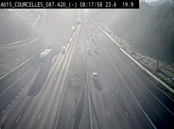 Webcam autoroute Belgique - Viesville - E42 direction Mons - BK 84.35