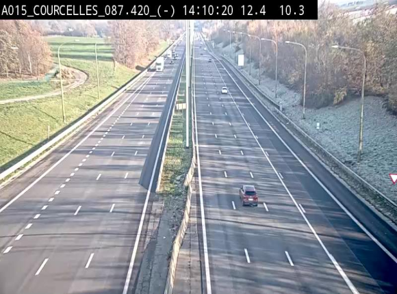 Webcam autoroute Belgique - Viesville - E42 direction Mons - BK 84.35