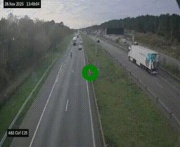 Webcam autoroute A63 en périphérie de Bordeaux au sud-est de la ville, en provenance du bassin d'Arcachon. Vue orientée vers Bordeaux